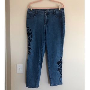 Style & Co embroidered jeans in classic blue